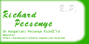 richard pecsenye business card